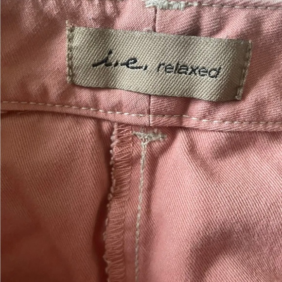 Vintage I.E Relaxed Size 10 Wide Leg Flared Pink Denim Cropped Pants - Picture 2 of 3